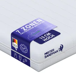 WENDEMATRATZE H2 H3 100x190 cm – 7 Zonen Matratze ca. 15 cm – ergonomische Kaltschaummatratze mit waschbarem Bezug