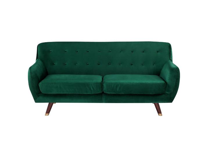3-SITZER-SOFA Samtstoff Smaragdgrün Bodo