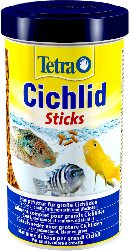 500 ml TetraCichlid Mangime Completo in Sticks per Ciclidi e Altri Pesci di Taglia Grossa da Acquario