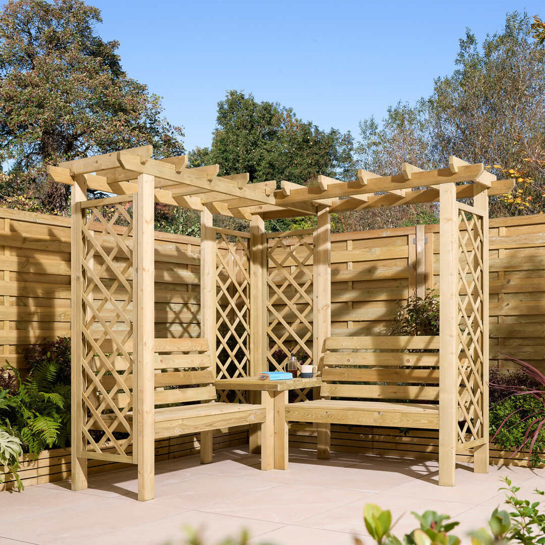 Rowlinson Richmond Corner Arbour Natural 194cm H X 211cm W X 211cm D