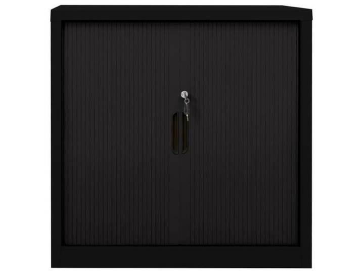 Armoire - GAROSA - 90x40x90 cm - Acier - Noir - 2 étagères réglables