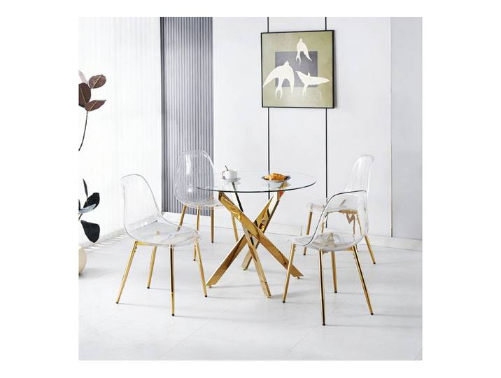 Celya Essgruppe Modernes Design 5-teiliges, (1 Tisch und 4 Stühle, Hochlehnen), Perfekt für Esszimmer, Schminktische oder als Akzent