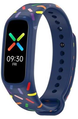 Everyday Crate OPPO Band Silicone Watch Band Sports Rainbow Dots Soft Replacement Strap midnight Blue
