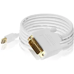 2x HDgear Mini DisplayPort — DVI (2 m), Videokabel, Weiss