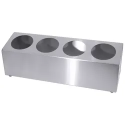 Contacto Besteckbehälter einreihig, Edelstahl 18/0, 56,5 x 15 x 15 cm, 4 Besteckköcher, grau