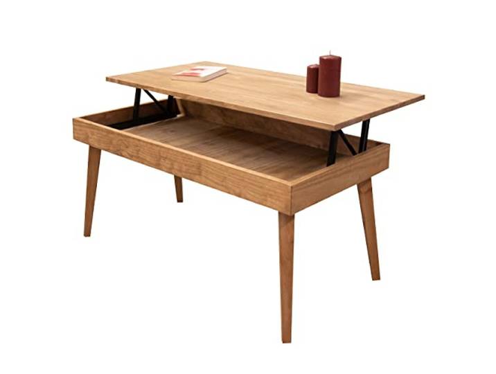 LoMasCasa - Couchtisch mit Schublade, Modell Karol im Vintage-Stil, mit Holz-Finish, hergestellt aus massivem Kiefernholz, Maße: 100 x 50 x 47 cm