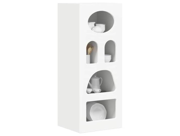 KTHLBRH Sideboard ELST weiß 40 x 35 x 100,5 cm Mehrschichtholz Minimalistisches Design, organisierte Aufbewahrung, langlebiges Holz, für Wohnzimmer oder Esszimmer