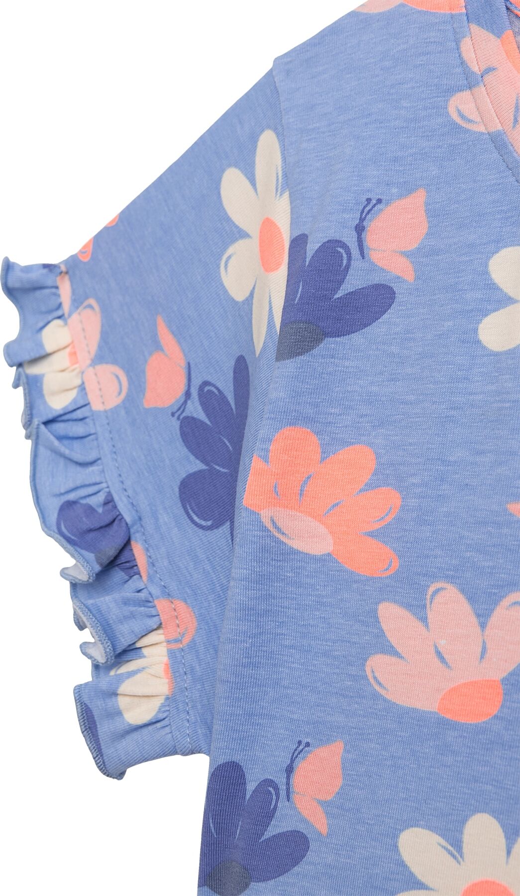 Jerseykleid DANAMADE "DANAMADE Dresses DELLY", Mädchen, Gr. 110, EURO, blau, 95% Polyester 5% Elasthan, Kleider Jerseykleid blau 110, EURO