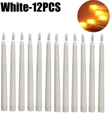Uplifted Finds LED Flameless Taper Candles With Remote Control Realistic Flickering Battery Long Candles For Wedding Decor white 2 Sets
