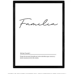 POSTER Wortkunst Familie Nordisch A4 Rahmenlos