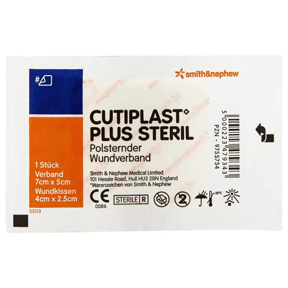 Smith & Nephew GmbH Cutiplast Plus steril 5x7 cm Verband 09755734