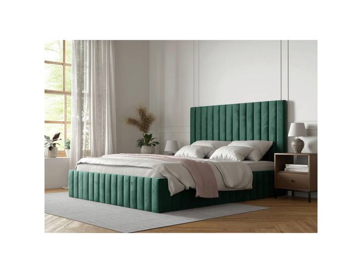 Boxxx Polsterbett, Dunkelgrün, Birke, Schichtholz, 180x200 cm, gepolstertes Kopfteil, in verschiedenen Größen erhältlich, Schlafzimmer, Betten, Polsterbetten