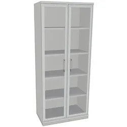 fm Büromöbel Aktenschrank »Oldenburg« 5 OH klare Acrylglastüren grau, 80x186.9x44.2 cm