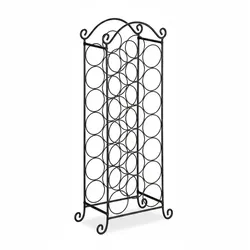 Relaxdays Weinregal, 21 Flaschen, dekoratives Flaschenregal für Küche, Keller, Bar, Metall, HBT 88 x 33 x 20 cm, schwarz