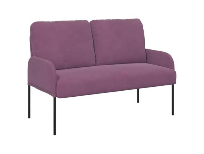 Coespram 2-Sitzer Sofa mit Kissen 115 cm Polstersofa Lila Metallbeine Kompakte Sitzgelegenheit fuer Wohnzimmer und Schlafzimmer: Ergonomische Rückenlehne mit weichem Stoffbezug in Lila.
