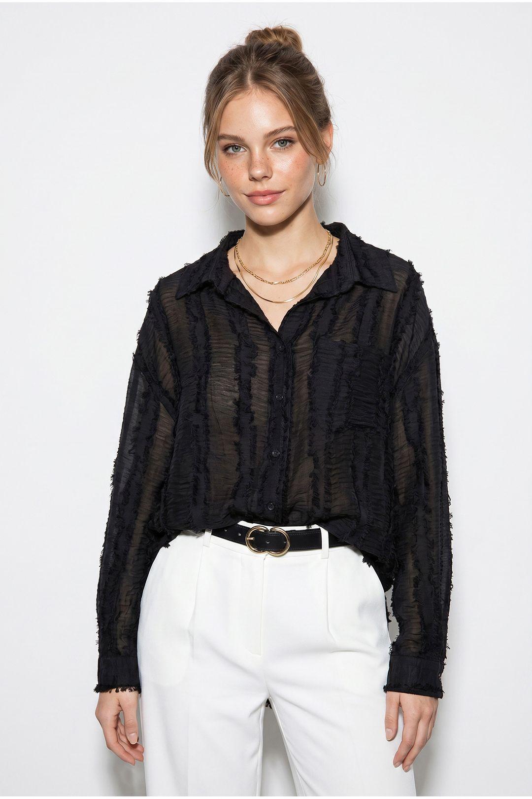 Übergroßes Gestreiftes Woven-Shirt