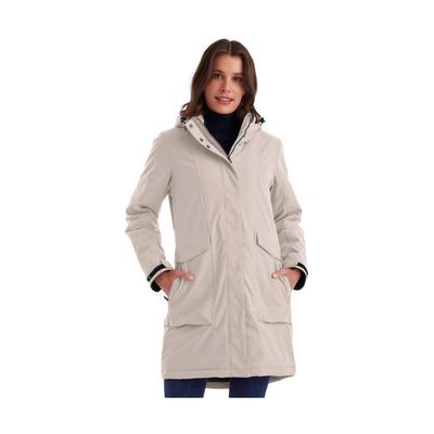 Parka KILLTEC "Damen Funktionsparka", Damen, Gr. 40, beige (hellbeige), Obermaterial: 100% Polyester.Futter: 100% Polyester.Füllung: 100% Polyester, Jacken Parka, Wasserdichter, atmungsaktiver Damenparka mit abnehmbarer Kapuze