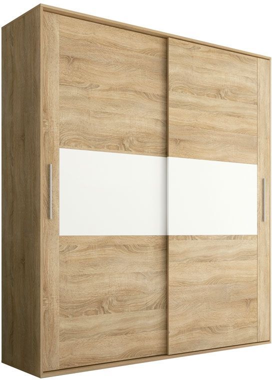 duehome Armario de puertas correderas y gran capacidad 180x207,6 cm Uniq - Cambria - Blanco