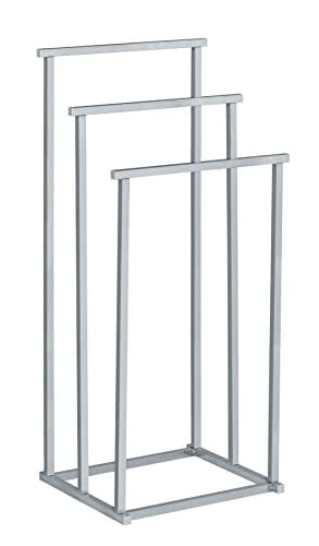 Wenko Handdoekstandaard Quadro kledingstandaard, 3 stangen, zilver, B: 38 cm, D: 32,5 cm, H: 84,5 cm
