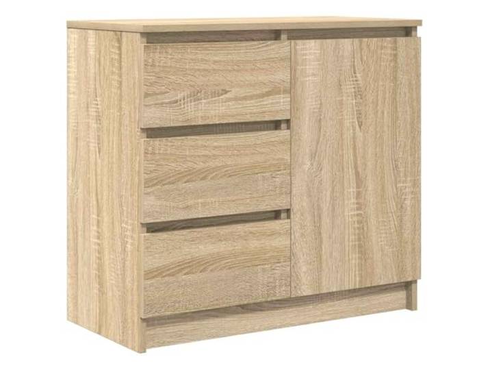 Sideboard mit Schublade Sonoma-Eiche 71x35x65 cm Holzwerkstoff Mit Tür und drei Schubladen, Einlegeboden, zwei Montageoptionen, pflegeleichte Oberfläche, vielseitig nutzbar