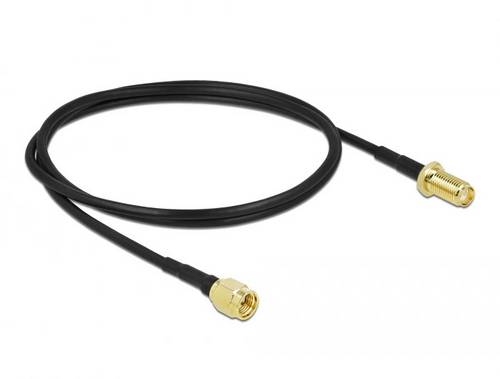 Delock WLAN-Antennen Anschlusskabel [1x SMA-Stecker - 1x SMA-Buchse] 0.9m Schwarz