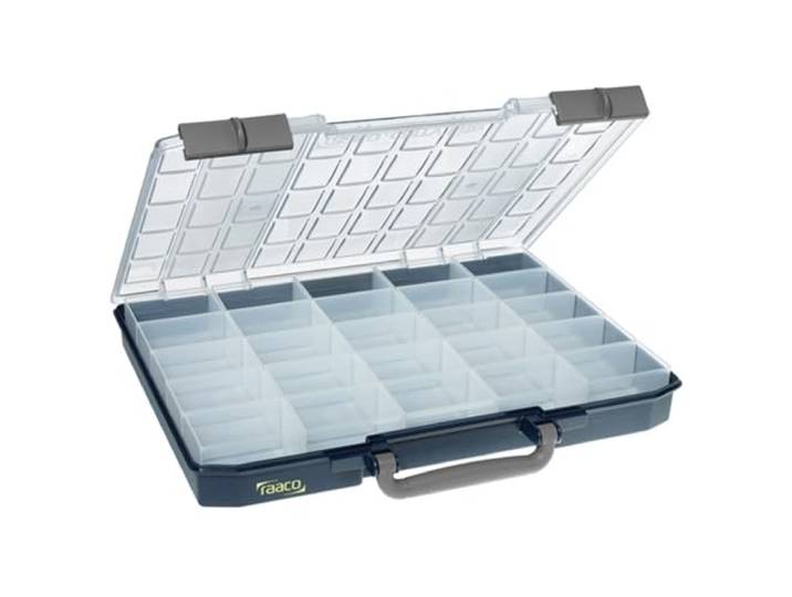 Raaco CarryLite 55 5x10-25/1 boîte de rangement\, 25 compartiments\, lot Boîte de Rangement Légère pour Atelier\, avec 25 Compartiments pour Petites Pièces\, Capacité de 10 kg\, Stockage Sécurisé - lot