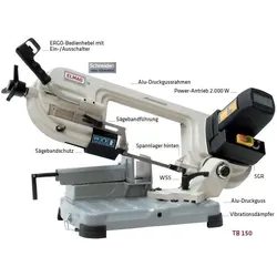 Elmag, Dekupiersäge + Bandsäge, Metall-Bandsägemaschine TB 150 Vario (Bandsäge)