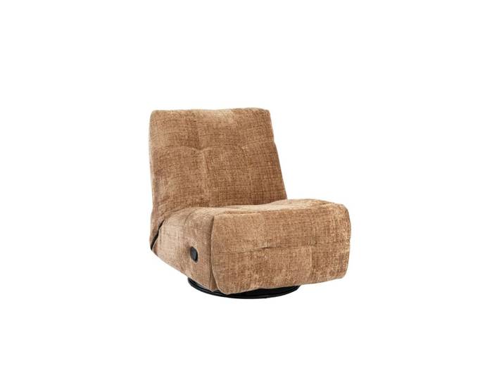 Fauteuil relax inclinable, tissu chenille cannelle
