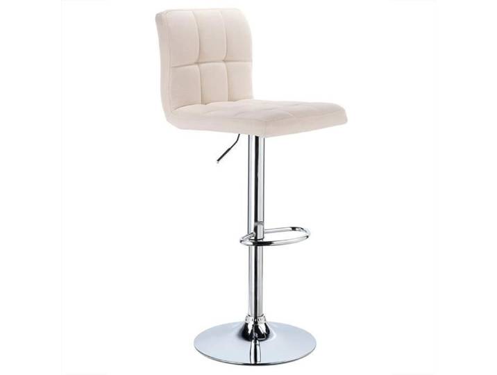 WOLTU Tabouret de bar en lin Siège bien rembourré Tabouret de bar pivotant ajustable en hauteur Crème