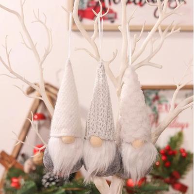 Inspire Select Swedish Plush Santa Elf Hanging Ornament Handmade Christmas Tree Decoration white