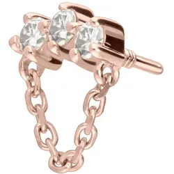 14 Karat Gold Schraubaufsatz mit Außengewinde MOISSANIT-BOGEN + KETTE