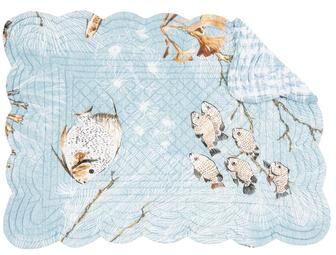 C&F Home Meraki Island Quilted Reversible Blue Coastal Placemat Set of 6