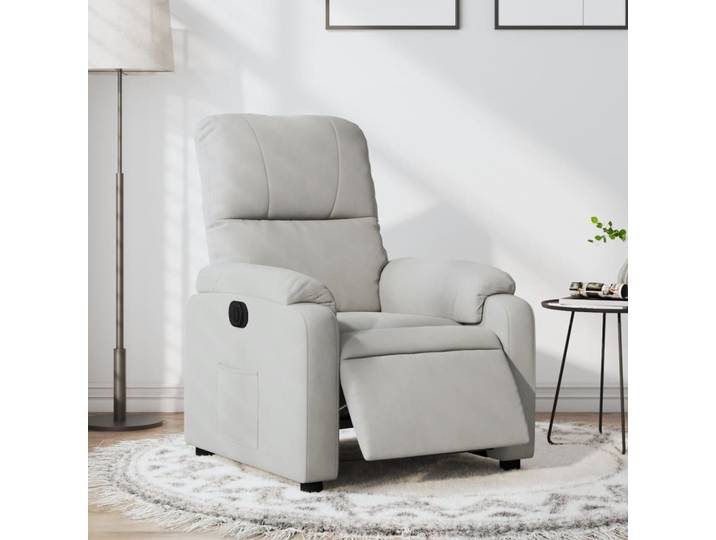 vidaXL Relaxsessel Elektrisch Hellgrau Mikrofasergewebe