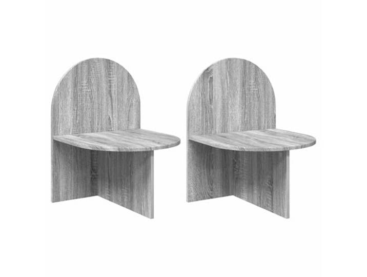 KUPTYERFG Nachttisch 2er Set Graues Sonoma 48x49x65 cm Holzwerkstoff Vielseitiger Beistelltisch für Schlafzimmer und Gästezimmer, wahlweise wandmontiert oder freistehend nutzbar.
