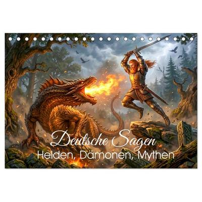 Deutsche Sagen - Helden, Dämonen, Mythen (Tischkalender 2027 DIN A5 quer), CALVENDO Monatskalender