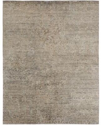 KALATY Modern Beige Hand-Knotted Wool & Viscose Area Rug