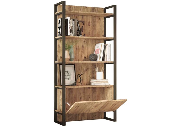 Bücherregal Yemek Kiefer Melaninbeschichtetes Mischholz (Holzwerkstoff) B 90 H 180 cm - Bücherregal