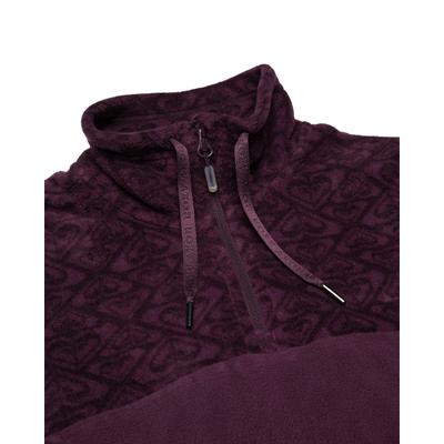 Pullunder ROXY "Sayna Half Zip", Damen, Gr. XS, lila (schwarzberry wine), Obermaterial: 100% Polyester., Pullover Pullunder