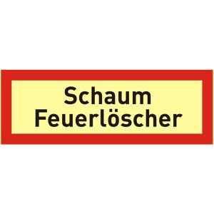 Abtec Hinweisschild DIN 4066, Kunststoff, 15 x 5,2 cm, nachleuchtend, Schaum Feuerlöscher