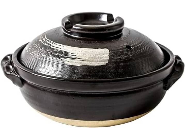 KFGISD, Keramik-Hot Pot Auflaufform, runder Tontopf mit Deckel, hitzebeständig,Tontopf(2.8L)