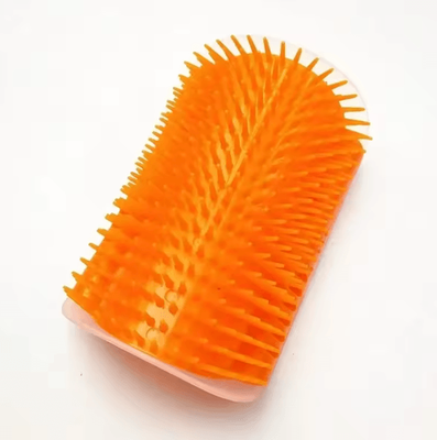 Inspire Picks Wall Mounted Cat Corner Scratcher With Catnip Self Grooming Interactive Toy orange