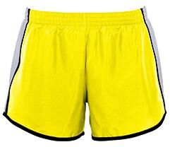 Augusta Sportswear 1265 Athletic Women's Pulse Shorts in Power Yellow/White/Black size Medium   Polyester