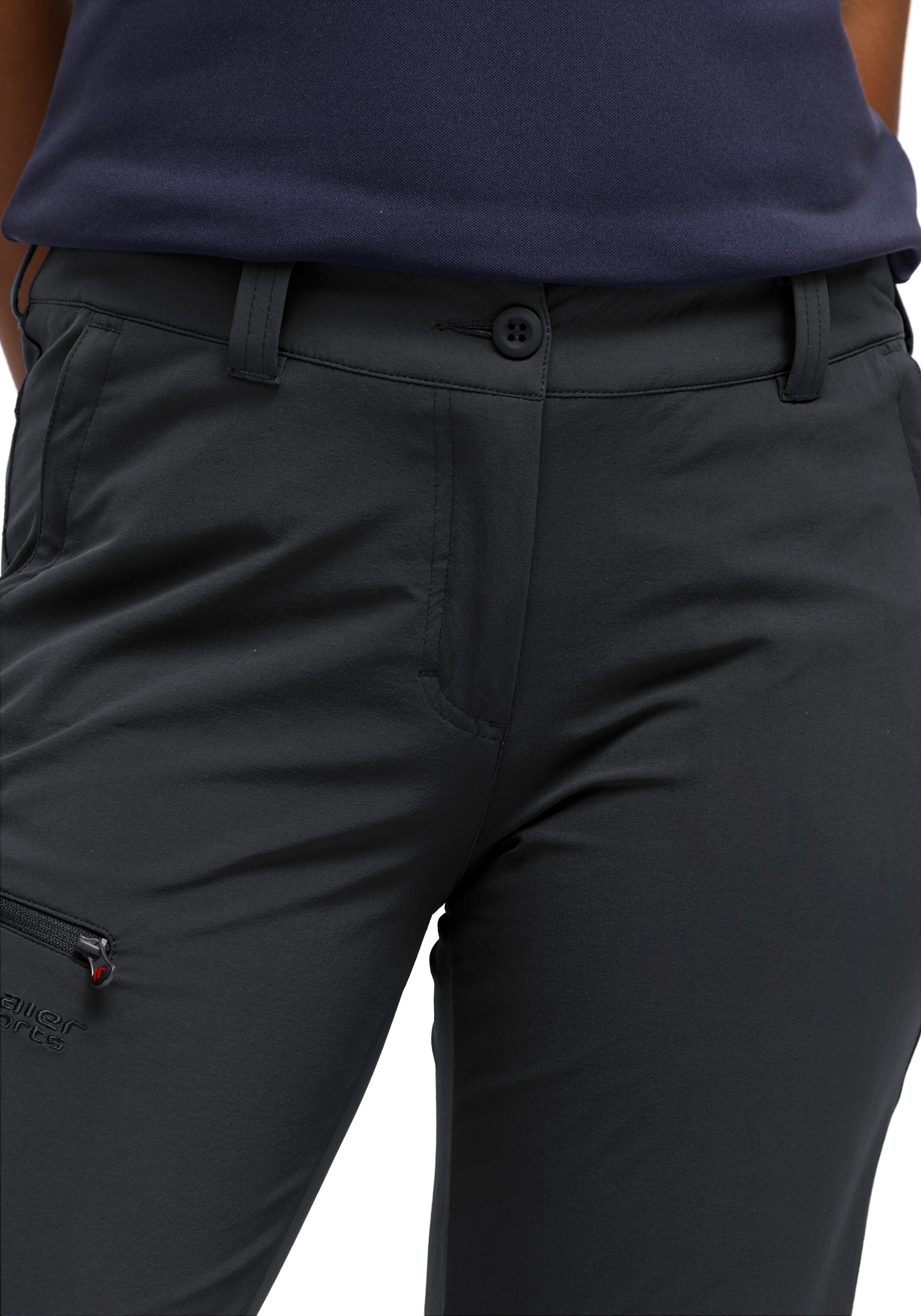 Funktionshose MAIER SPORTS "Inara slim", Damen, Gr. 88, Langgrössen, schwarz, 90% Polyamid, 10% Elasthan, Hosen Funktionshose, Herren Wanderhose, atmungsaktive Outdoor-Hose, 4 Taschen, Slim Fit schwarz 88, Langgrössen