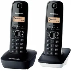 Panasonic WIRELESS TELEPHONE KX-TG1612SP1 WHITE/BLACK DUO, Telefon, Schwarz
