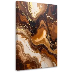BILD auf Leinwand, Braun Abstrakt Marmor Glamour