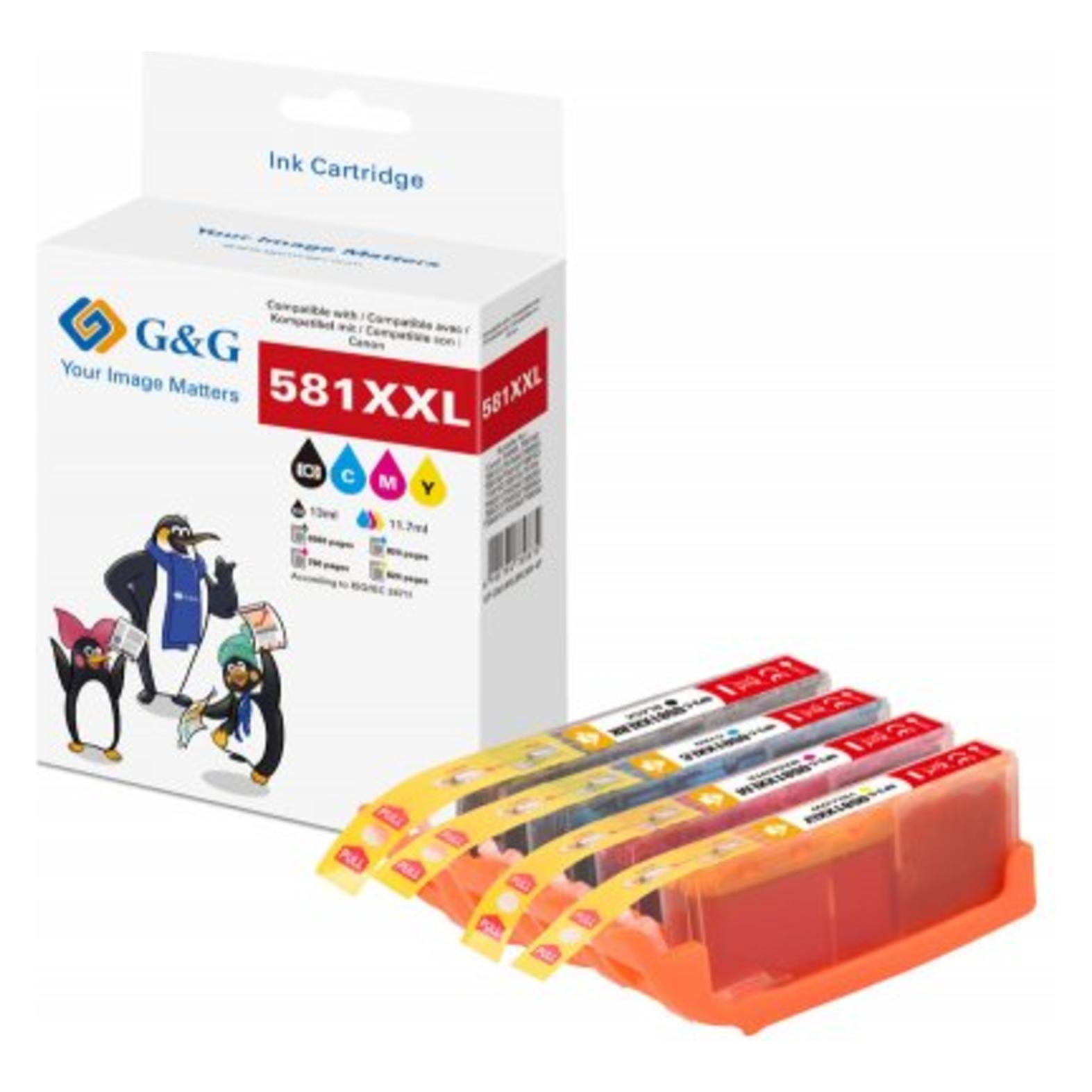 G&G XXL-Druckerpatronen 4er Set Canon CLI-581XXL BK/C/M/Y (BK, C, M, Y) (15965)