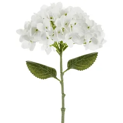 PartyDeco 24x Künstliche Blume - Hortensie, 35 cm, weiß