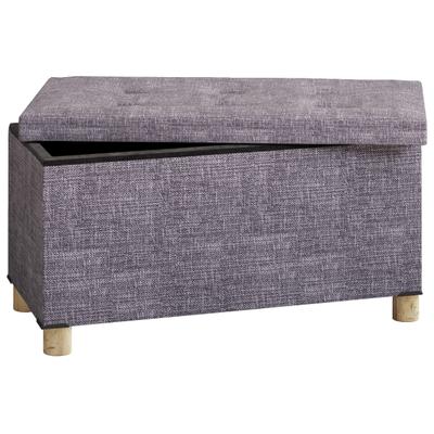 Sitztruhe VCM "Stoff Sitztruhe Sitzbank Truhe Box Kiste Sizos L", grau, B:76cm T:38cm, Obermaterial: 100% Textilmaterial TEXMAT., Sitzbänke