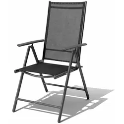Garten Klappstuhl Aluminium - Textilen Anthrazit / Anthrazit