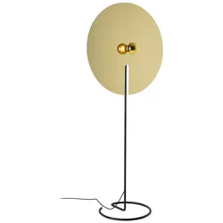 Wever & Ducré Stehleuchte MIRRO FLOOR 3.0, Spiegel-Ø 75cm, E27 (exkl.), mit Schnurdimmer, schwarz-gold WEV-6312E0GB0